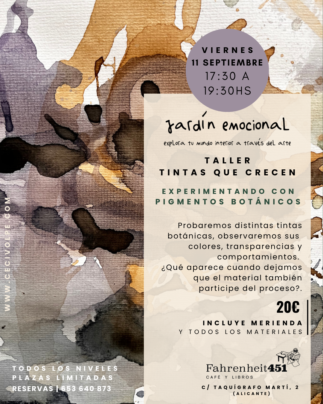 Lee más sobre el artículo TALLER TINTAS QUE CRECEN