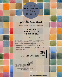 Lee más sobre el artículo Taller Acuarela y Geometría – 12 noviembre
